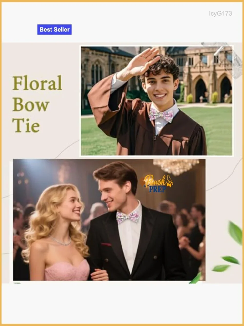 Pre-tied Cotton Bow Tie Floral Pattern Adjustable Neckband Formal Casual
